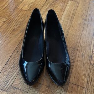 Black patent leather shoes